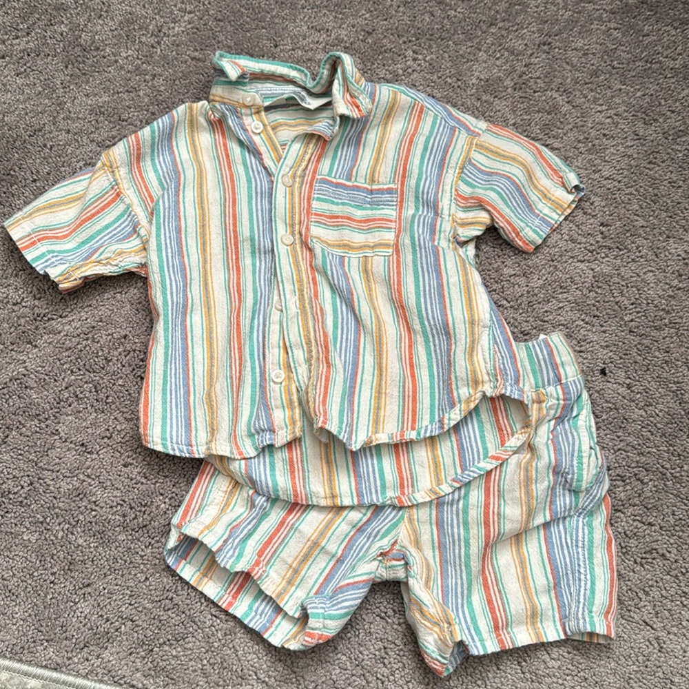 Boys printed shorts matching set